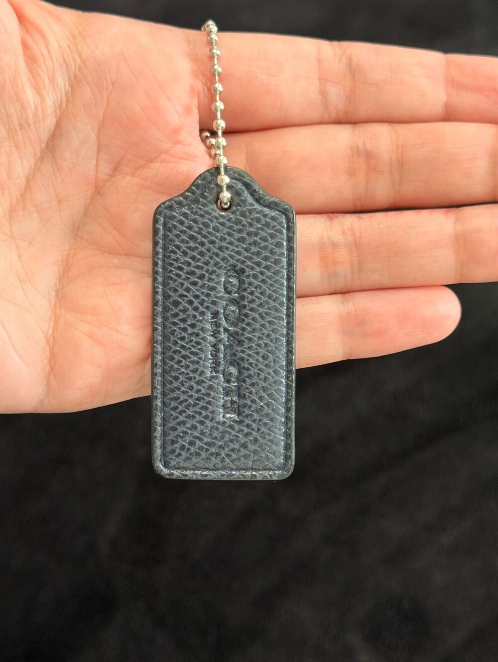 2.25" Modern Coach Leather Key Fob Keychain Hang Tag Hangtag